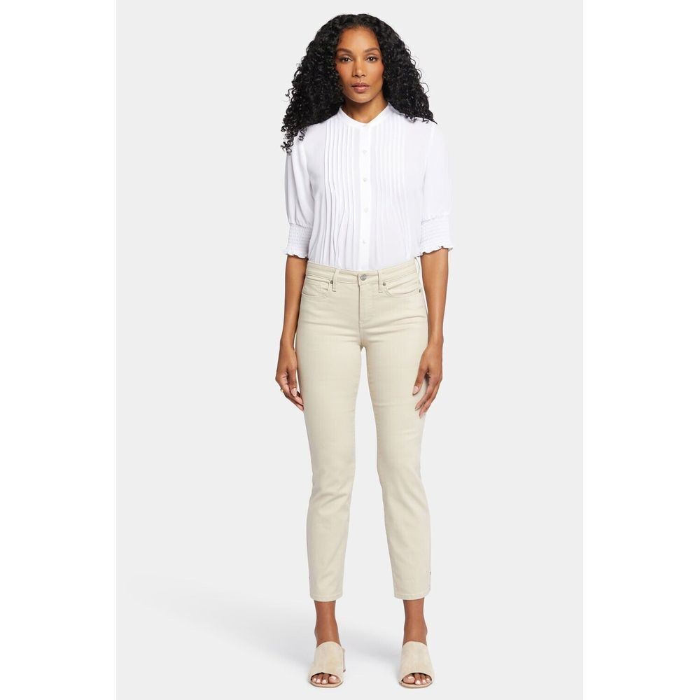 NYDJ Womens Sheri Slim Ankle Jeans With‎ Riveted Side Slits FEATHER Size 16W